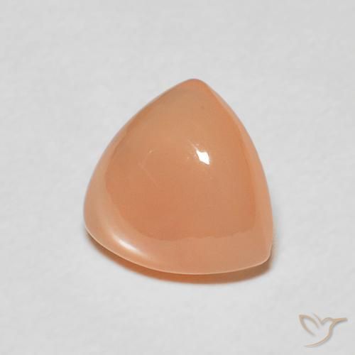 Pietra di luna Arancione chiaro naturale da 1.38 ct, Taglio trillion, Traslucido