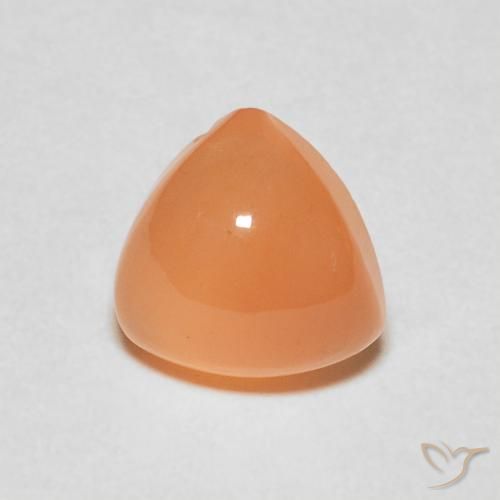 1.94ct Naturale Cantalupo Arancia Pietra di luna, Taglio trillion, Traslucido