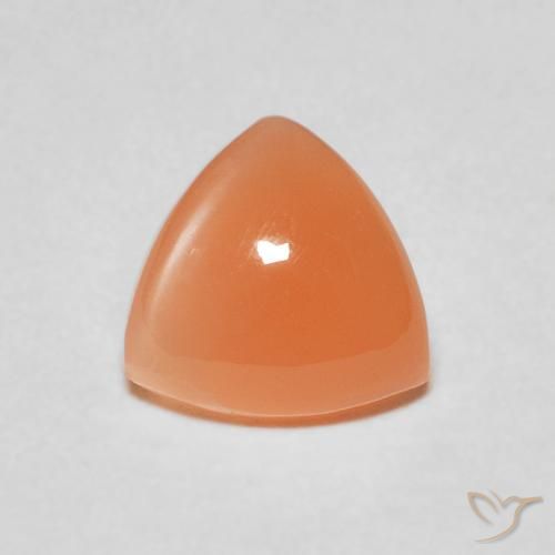 1.51ct Naturale Arancio Medio Pietra di luna, Taglio trillion, Traslucido