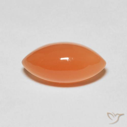 3.72ct Naturale Arancia Albicocca tiepida Warm Pietra di luna, Taglio marquise, Traslucido