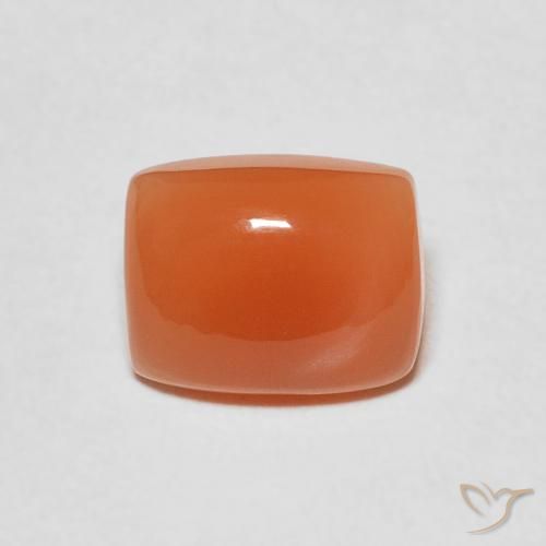 2.18ct Naturale Arancione scuro Pietra di luna, Cuscino, Traslucido