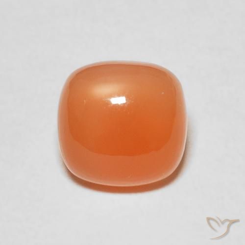 2.40ct Naturale Arancione rossastra Pietra di luna, Cuscino, Traslucido