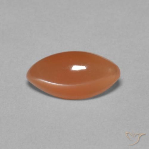 0.85ct Naturale Arancione scuro Pietra di luna, Taglio marquise, Traslucido