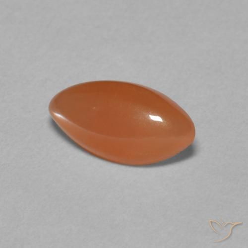 Pietra di luna Arancione scuro naturale da 0.85 ct, Taglio marquise, Traslucido