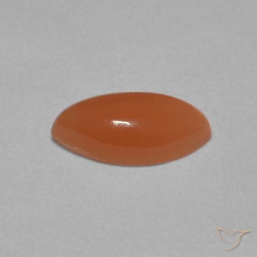 Pietra di luna Arancione scuro naturale da 0.85 ct, Taglio marquise, Traslucido