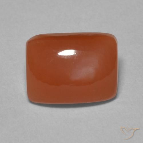 2.33ct Naturale Arancione rossastra Pietra di luna, Cuscino, Traslucido