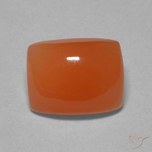 2.39ct Naturale Arancione rossastra Pietra di luna, Cuscino, Traslucido