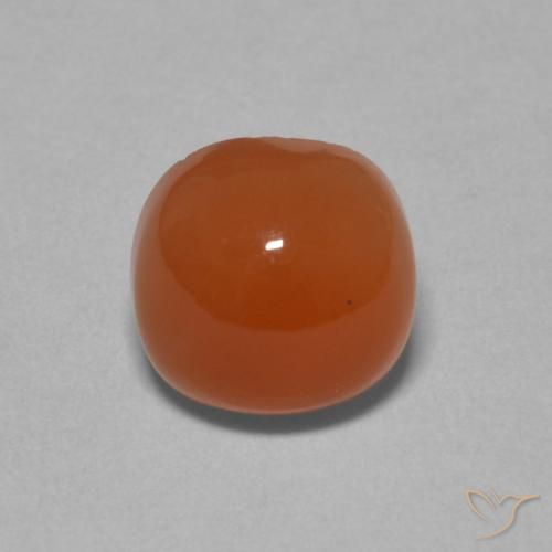 2.20ct Naturale Arancione rossastra Pietra di luna, Cuscino, Traslucido