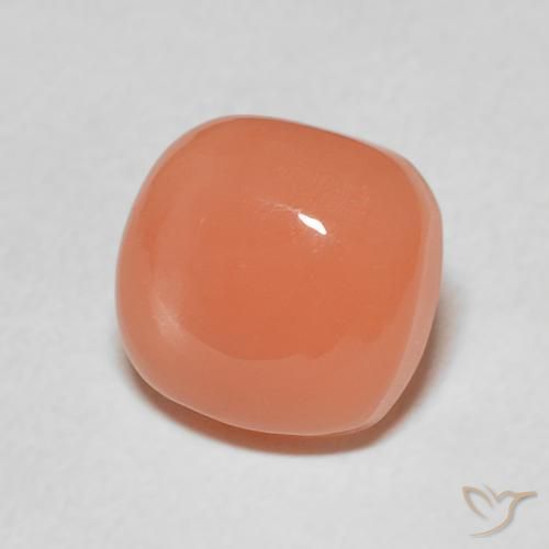 Pietra di luna Cantalupo Arancia naturale da 2.32 ct, Cuscino, Traslucido