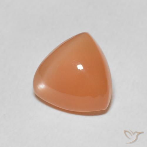 Pietra di luna Cantalupo Arancia naturale da 1.63 ct, Taglio trillion, Traslucido