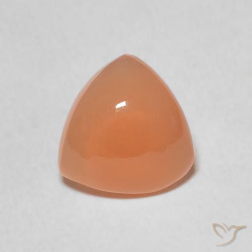 1.41ct Naturale Pesca Pietra di luna, Taglio trillion, Traslucido
