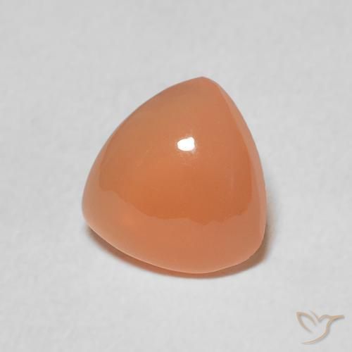 Pietra di luna Pesca naturale da 1.41 ct, Taglio trillion, Traslucido