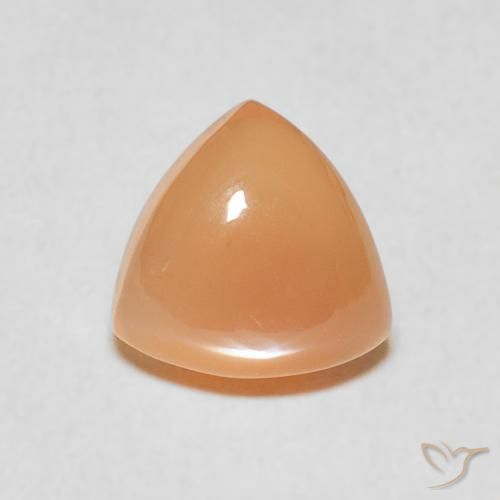 1.68ct Naturale Cantalupo Arancia Pietra di luna, Taglio trillion, Traslucido