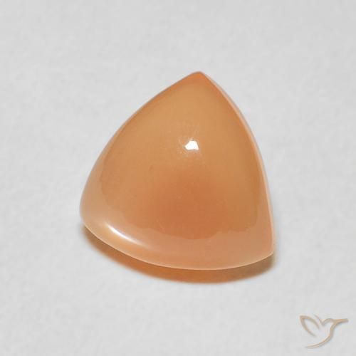 Pietra di luna Cantalupo Arancia naturale da 1.68 ct, Taglio trillion, Traslucido