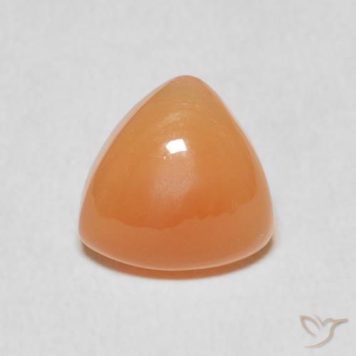 1.60ct Naturale Cantalupo Arancia Pietra di luna, Taglio trillion, Traslucido