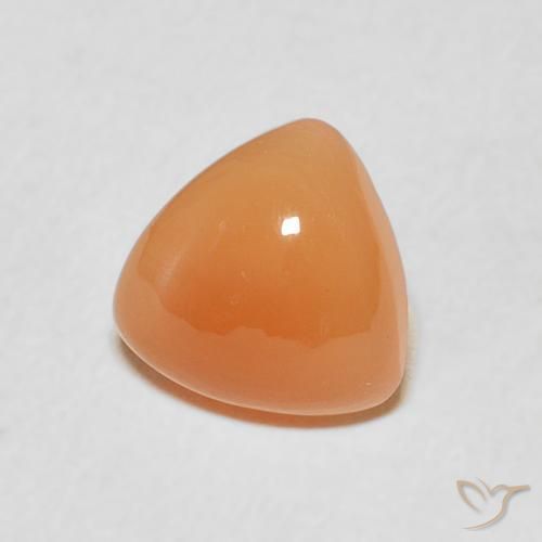 Pietra di luna Cantalupo Arancia naturale da 1.60 ct, Taglio trillion, Traslucido