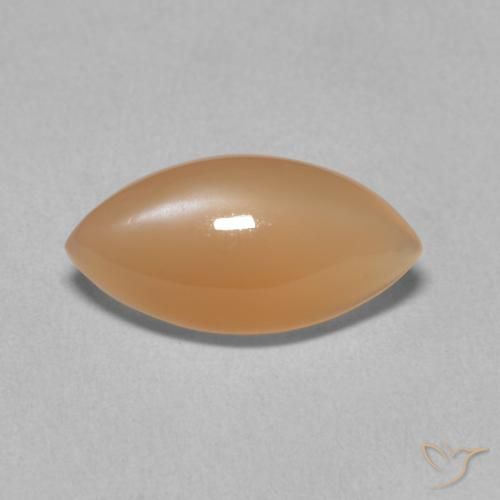2.87ct Naturale Medium Light-Orange Pietra di luna, Taglio marquise, Traslucido