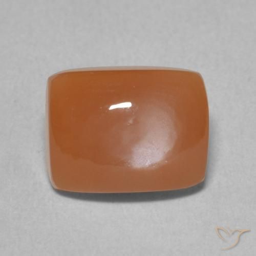 2.25ct Naturale Arancione scuro Pietra di luna, Cuscino, Traslucido