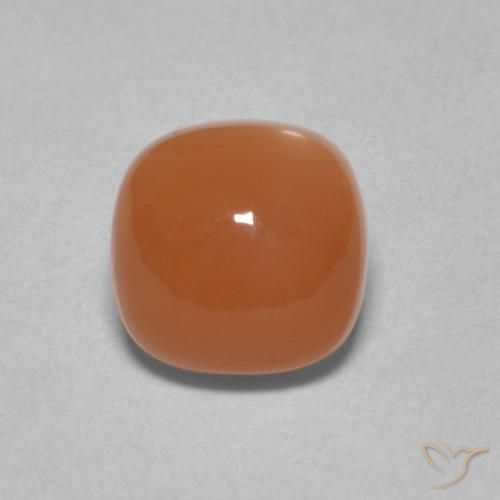 2.66ct Naturale Arancione rossastra Pietra di luna, Cuscino, Traslucido