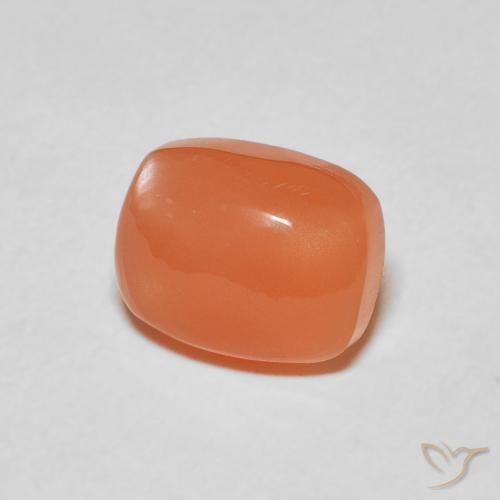 Pietra di luna Arancione scuro naturale da 2.21 ct, Cuscino, Traslucido