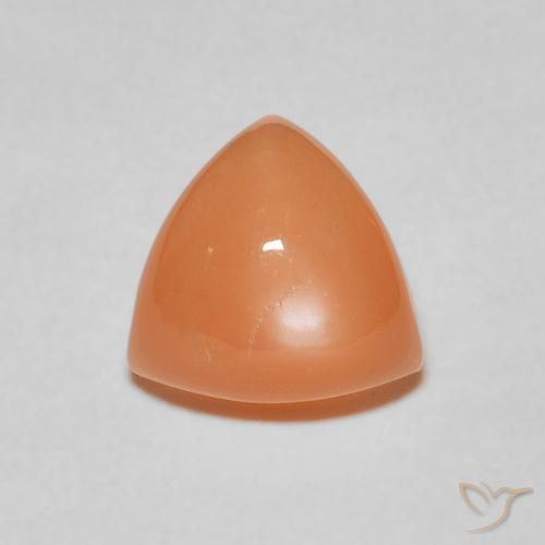 1.89ct Naturale Arancio rossastro chiaro Pietra di luna, Taglio trillion, Traslucido