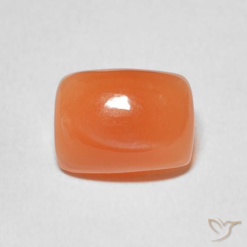 2.40ct Naturale Arancione rossastra Pietra di luna, Cuscino, Traslucido
