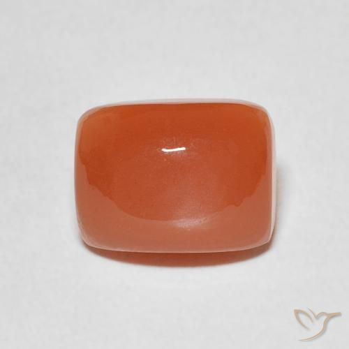 2.61ct Naturale Arancione rossastra Pietra di luna, Cuscino, Traslucido