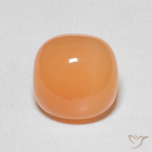 2.16ct Naturale Arancia Albicocca tiepida Warm Pietra di luna, Cuscino, Traslucido