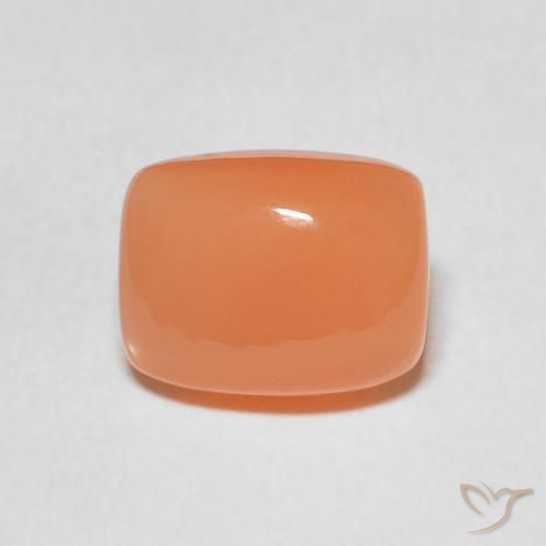 2.12ct Naturale Arancio rossastro chiaro Pietra di luna, Cuscino, Traslucido