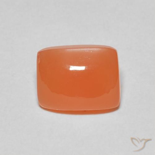 2.40ct Naturale Arancione scuro Pietra di luna, Cuscino, Traslucido
