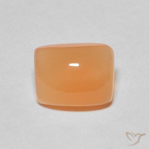 2.53ct Naturale Albicocca Arancia Pietra di luna, Cuscino, Traslucido