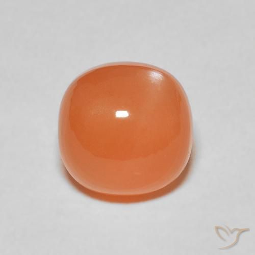 2.37ct Naturale Arancione rossastra Pietra di luna, Cuscino, Traslucido