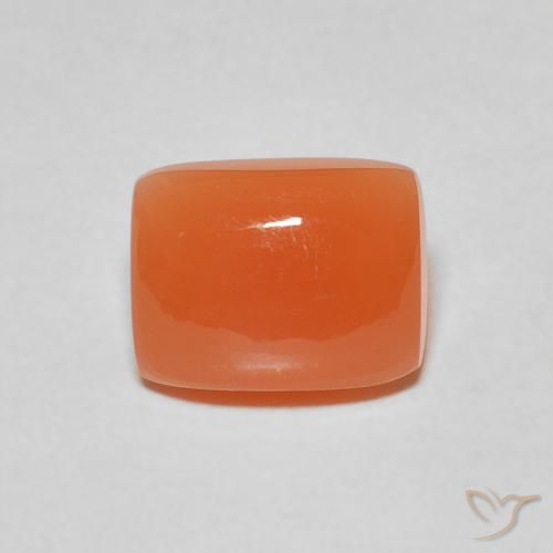 2.18ct Naturale Arancione rossastra Pietra di luna, Cuscino, Traslucido