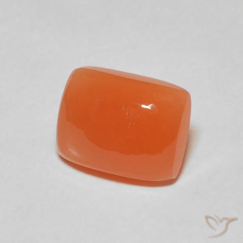 Pietra di luna Arancione rossastra naturale da 2.18 ct, Cuscino, Traslucido