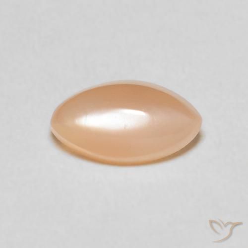 1.35ct Naturale Pesca Pietra di luna, Taglio marquise, Traslucido