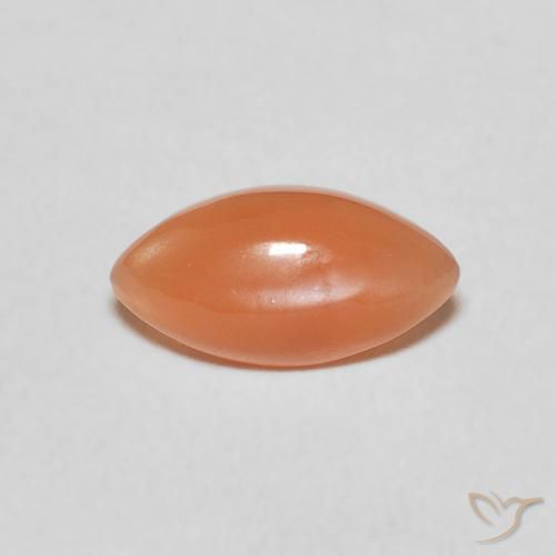 0.89ct Naturale Arancio Medio Pietra di luna, Taglio marquise, Traslucido