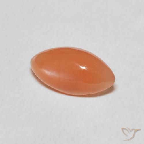 Pietra di luna Arancio Medio naturale da 0.89 ct, Taglio marquise, Traslucido