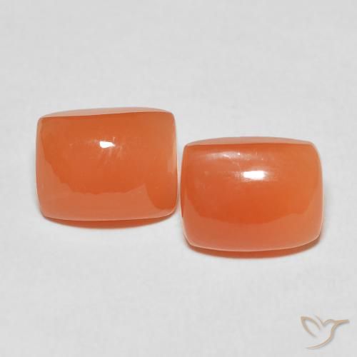 5.11ctw Naturale Arancio Intenso Pietra di luna, Cuscino, Traslucido