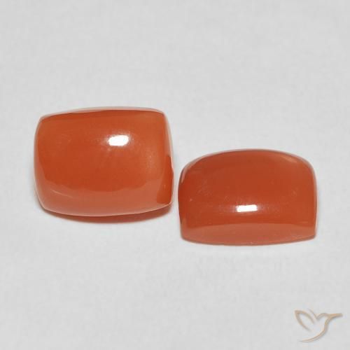 Gemme di Pietra di luna Arancio Medio naturale da 4.60 ct, Cuscino, Traslucido