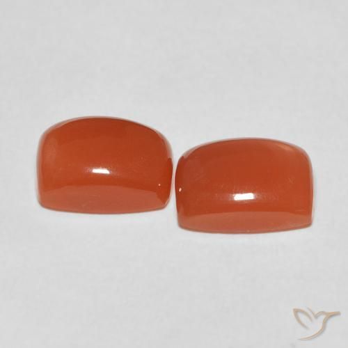 Gemme di Pietra di luna Arancio Medio naturale da 4.60 ct, Cuscino, Traslucido