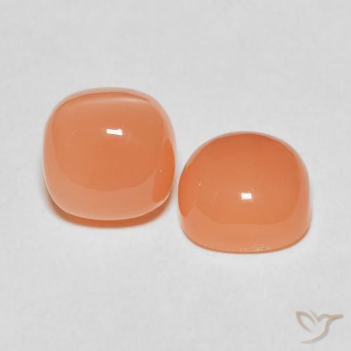 Gemme di Pietra di luna Arancio rossastro chiaro naturale da 5.20 ct, Cuscino, Traslucido