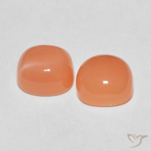 Gemme di Pietra di luna Arancio rossastro chiaro naturale da 5.20 ct, Cuscino, Traslucido