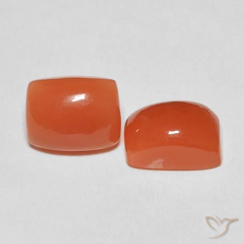Gemme di Pietra di luna Arancia Fuoco naturale da 4.77 ct, Cuscino, Traslucido