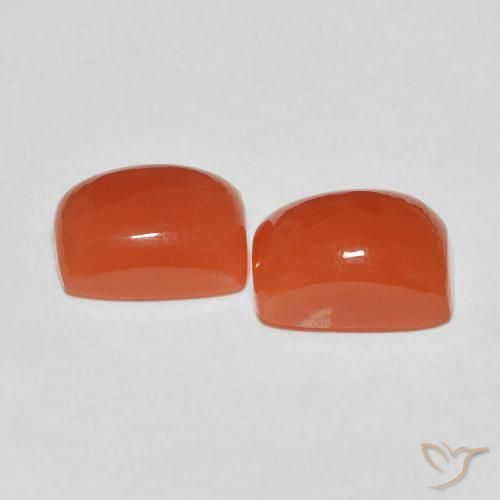 Gemme di Pietra di luna Arancia Fuoco naturale da 4.77 ct, Cuscino, Traslucido