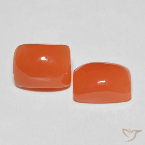Gemme di Pietra di luna Arancia Fuoco naturale da 5.26 ct, Cuscino, Traslucido