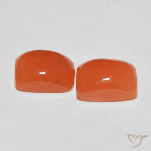 Gemme di Pietra di luna Arancia Fuoco naturale da 5.26 ct, Cuscino, Traslucido