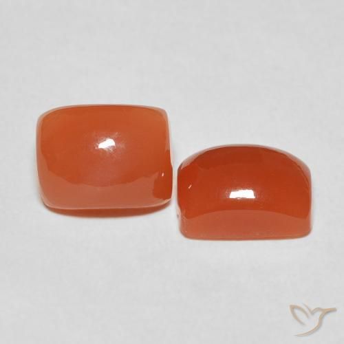 Gemme di Pietra di luna Arancio Medio naturale da 5.12 ct, Cuscino, Traslucido