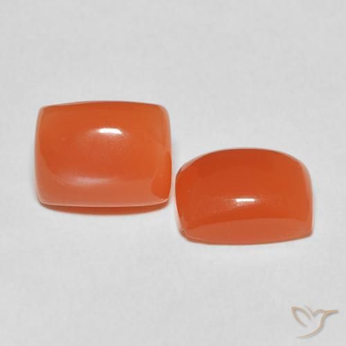 Gemme di Pietra di luna Arancio Intenso naturale da 5.03 ct, Cuscino, Traslucido