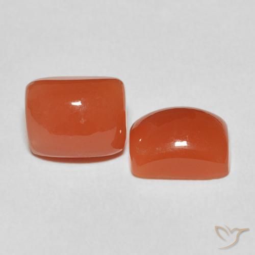 Gemme di Pietra di luna Arancio Medio naturale da 5.32 ct, Cuscino, Traslucido