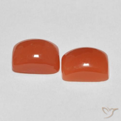 Gemme di Pietra di luna Arancio Medio naturale da 5.32 ct, Cuscino, Traslucido